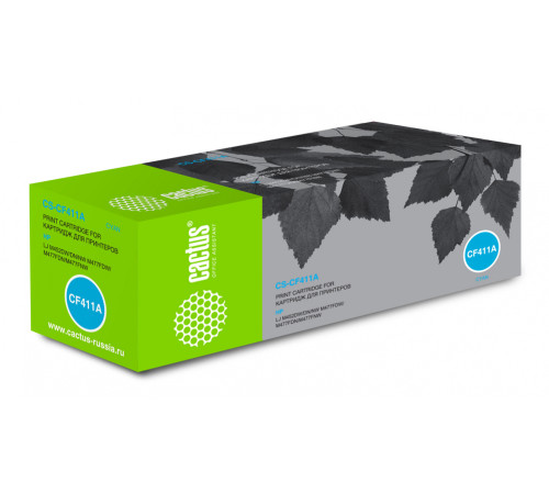 Картридж Cactus CS-CF411A CF411A для HP LJ M452DW/DN/NW M477FDW/M477FDN, голубой (2300 стр.)