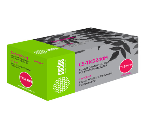 Картридж Cactus CS-TK5240M TK-5240M для Kyocera Ecosys M5526cdn/M5526c, пурпурный (3000 стр.)