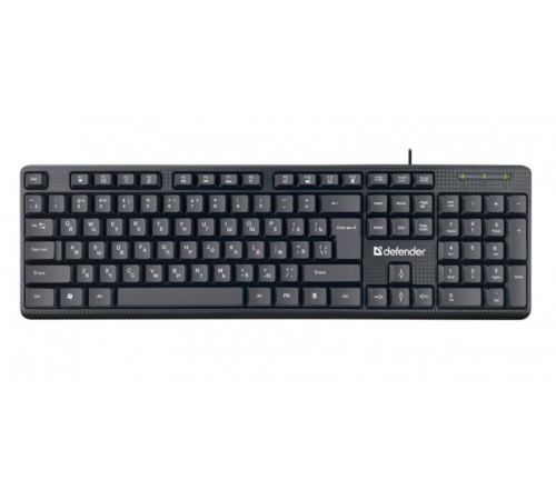 Клавиатура проводная Defender Daily HB-162 RU, 104 клавиши+FN, 1.8 м, черный