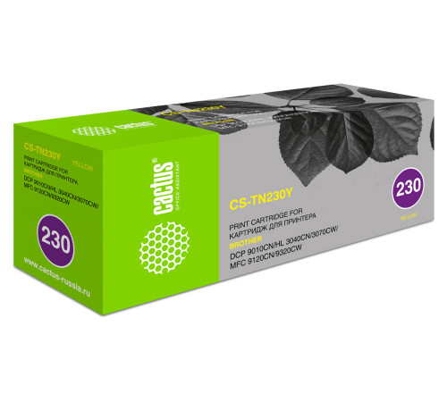 Картридж Cactus CS-TN230Y TN-230Y для Brother HL-3040/3070/DCP-9010/MFC-9120/9320, желтый (1400стр.)