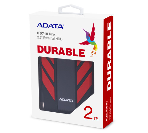 Внешний жёсткий диск 2TB ADATA HD710 Pro, USB 3.1, красный/черный