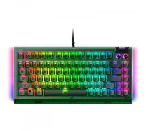 Клавиатура проводная игровая Razer BlackWidow V4 75% - Phantom Green Ed., черный