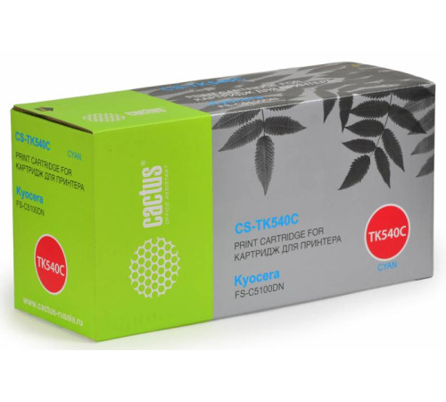 Картридж Cactus CS-TK540C для Kyocera FS-C5100DN, голубой (4000 стр.)