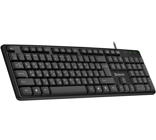 Клавиатура проводная Defender Element HB-520 USB RU, полноразмерная, USB, черный