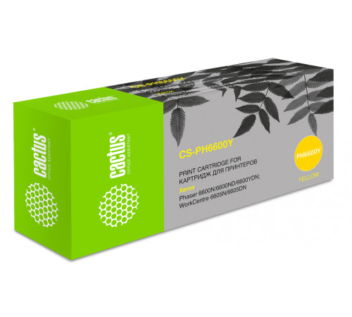 Картридж лазерный Cactus CS-PH6600Y 106R02235 для Xerox Phaser 6600/WC 6605, желтый (6000 стр.)