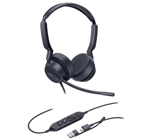 Гарнитура проводная Yealink UH42, Dual UC, USB-C/A (1308215)