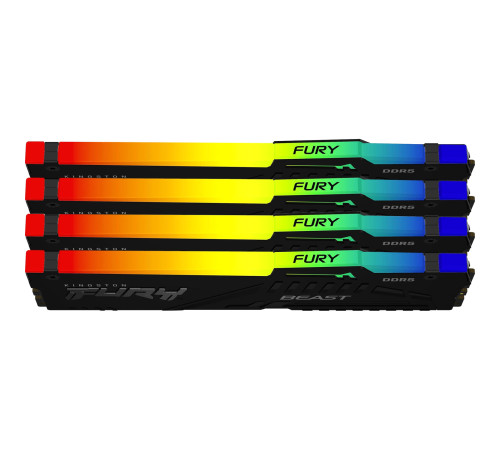Модуль оперативной памяти Kingston 128GB FURY Beast Black RGB DDR5 5600MHz DIMM (4х32gb), CL40