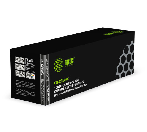 Картридж лазерный Cactus CS-CF540X CF540X для HP LJ M254dw/M280nw/M281fdn, черный (3200 стр.)