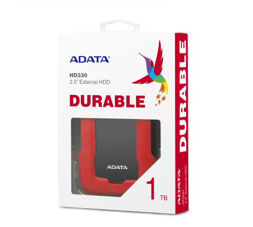 Внешний жесткий диск 1TB ADATA HD330, USB 3.1, красный/черный