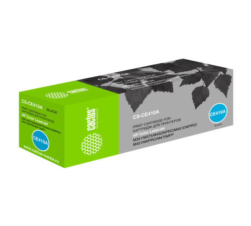Картридж Cactus CS-CE410A CE410A для HP LJ Pro 300/M351/400/M451, черный (2200 стр.)