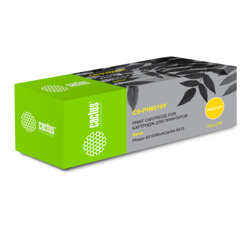 Картридж Cactus CS-PH6510Y 106R03487 для Xerox Phaser 6510DN/WC 6515DN, желтый (2400 стр.)