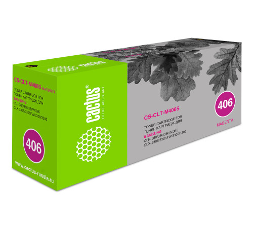 Картридж Cactus CS-CLT-M406S CLT-M406S для Samsung CLP-360/365/CLX-330, пурпурный (1000 стр.)