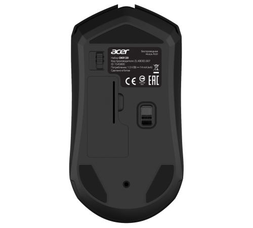 Комплект (клавиатура/мышь) беспроводной ACER OKR120, черный