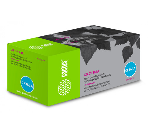 Картридж Cactus CS-CF363A CF363A для HP CLJ M552dn/M553dnM553N/M553x, пурпурный (5000 стр.)