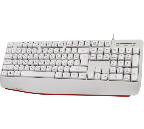 Клавиатура проводная Defender Atom HB-546 RU, 104+FN, 1.8 м, белый