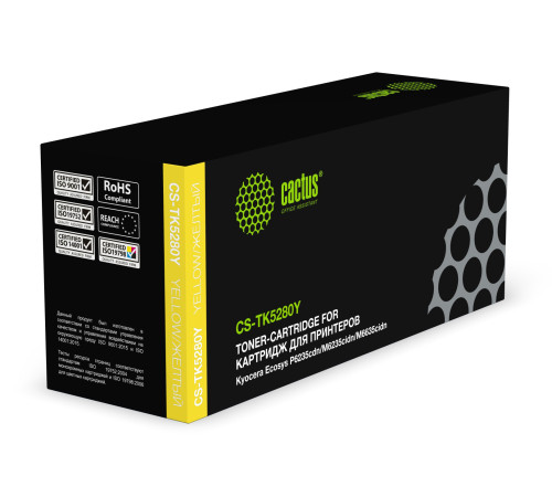 Картридж лазерный Cactus CS-TK5280Y TK-5280Y для Kyocera Ecosys P6235cdn/M6235cid, желтый (11000 стр.)
