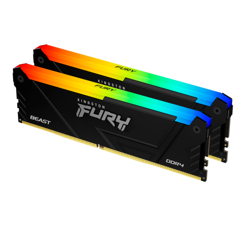 Модуль оперативной памяти Kingston 32GB FURY Beast Black RGB XMP DDR4 3600MHz DIMM kit 2x16Gb, CL18, 288-pin  1.35V