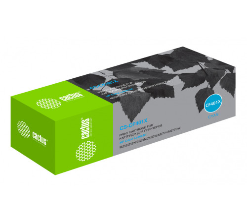 Картридж Cactus CS-CF401X CF401X для HP CLJ M252/252N/252DN/252DW/M277, голубой (2300 стр.)