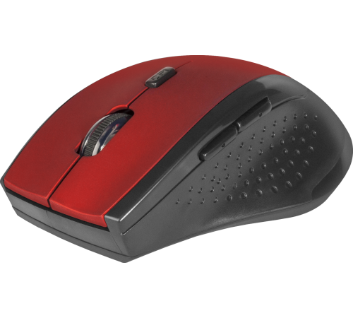Мышь беспроводная Defender Accura MM-365, 6 кнопок, 800-1600 dpi, красный/черный
