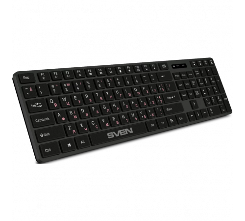 Клавиатура беспроводная SVEN KB-E5300W, 109 клавиш+12Fn, серый