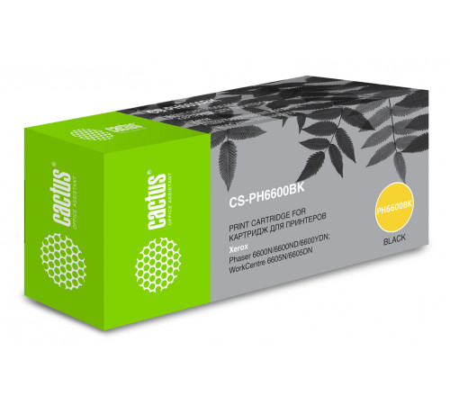 Картридж лазерный Cactus CS-PH6600BK 106R02236 для Xerox Phaser 6600/WC 6605 , черный (8000 стр.)