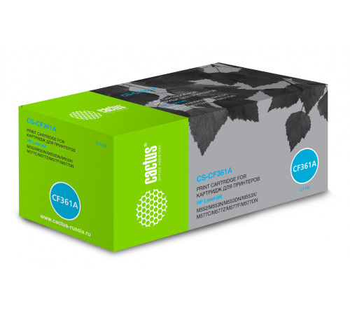 Картридж Cactus CS-CF361A CF361A для HP CLJ M552dn/M553dn/M553N/M553x, голубой (5000 стр.)