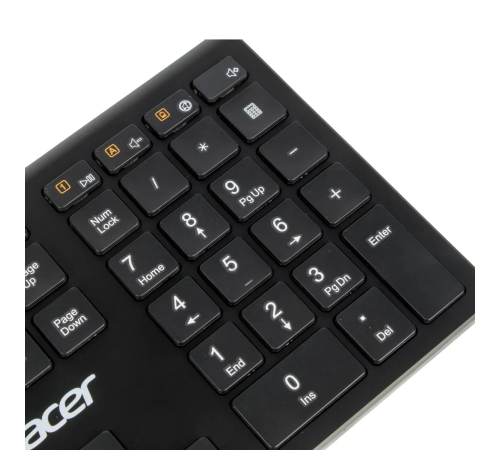 Клавиатура беспроводная Acer OKR020, slim, мультимедийная, черный
