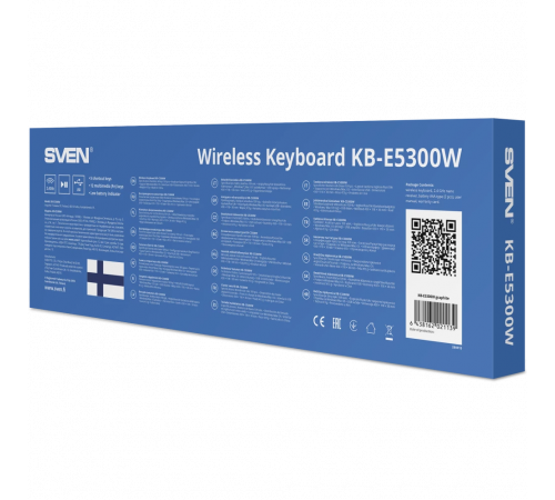 Клавиатура беспроводная SVEN KB-E5300W, 109 клавиш+12Fn, серый
