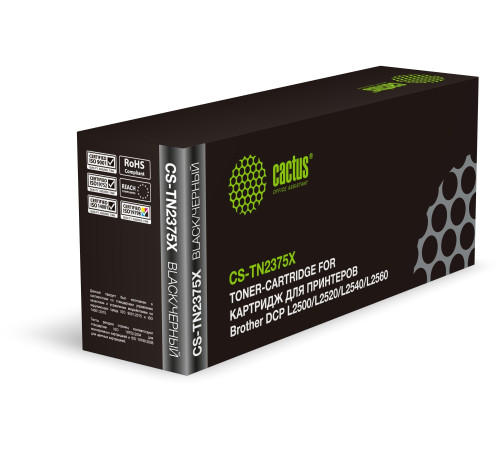 Картридж лазерный Cactus CS-TN2375X TN-2375 для Brother DCP L2500/L2520/L2540/L256, без чипа (5200 стр.)