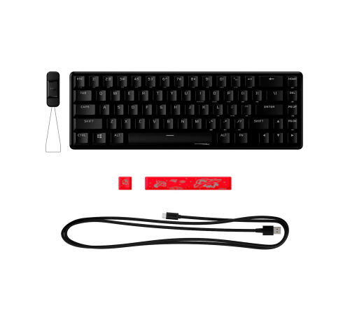 Клавиатура проводная игровая HyperX Alloy Origins 65 Aqua, USB, черный