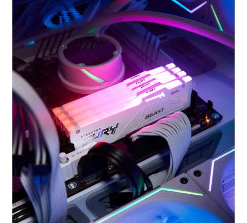 Модуль оперативной памяти Kingston 16GB FURY Beast White RGB EXPO DDR5 6400Mhz PC5-51200 CL32 DIMM