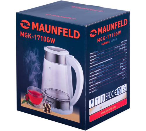 Чайник MAUNFELD MGK1710GW, белый