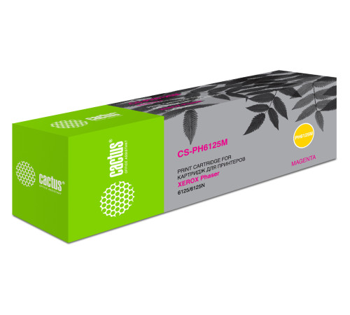 Картридж Cactus CS-PH6125M 106R01336 для Xerox Phaser 6125, пурпурный (1000 стр.)