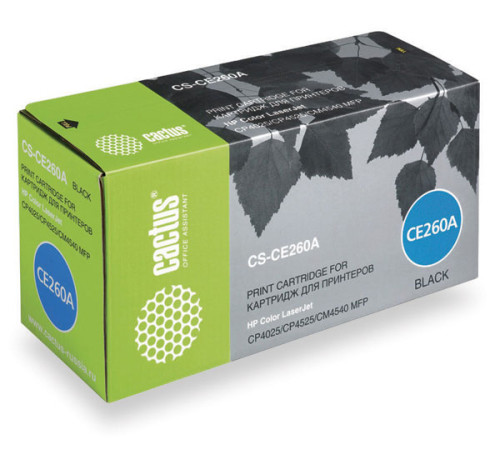 Картридж Cactus CS-CE260A CE260A для HP LJ CP4025/CP4525/CM4540, черный (8500 стр.)