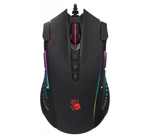 Мышь проводная игровая A4Tech Bloody J90s, 8000 dpi, USB, 12 кнопок, черный