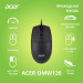 Мышь проводная Acer OMW126, 3 кнопки, 1000 dpi, USB, черный