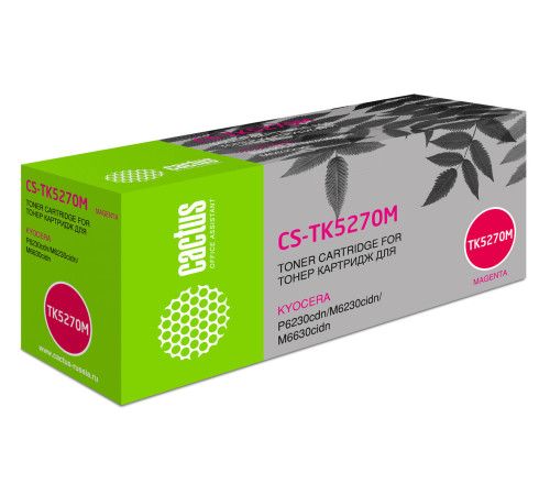Картридж лазерный Cactus CS-TK5270M TK-5270M для Kyocera Ecosys P6230cdn/M6230c, пурпурный (6000 стр.)