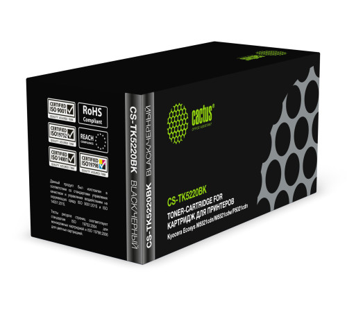 Картридж Cactus CS-TK5220BK TK-5220BK для Kyocera Ecosys M5521cdn/M5521cd, черный (1200 стр.)