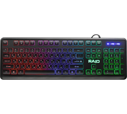 Клавиатура проводная игровая Defender Raid GK-778DL RU, подсветка, Rainbow, 104 клавиши, черный