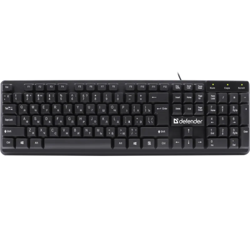 Клавиатура проводная Defender Symbol HB-559 RU,104 клавиши, 1.5 м, черный