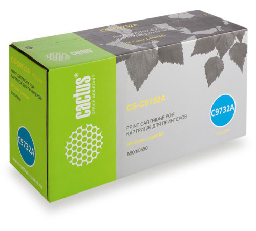 Картридж Cactus CS-C9732A для HP CLJ 5500/5550, желтый (12000 стр.)