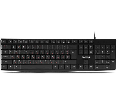 Клавиатура проводная SVEN KB-S305, классическая, USB, черный