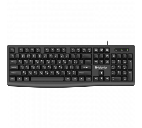 Клавиатура проводная Defender Navigator HB-138 RU, 104 клавиши+FN, 1.8 м, черный