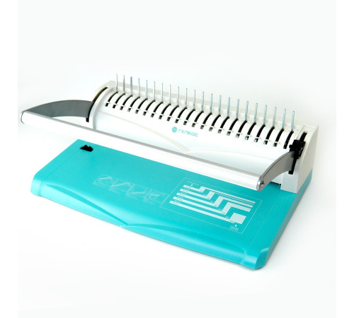 Переплетчик ГЕЛЕОС БП-13+, бирюзовый-белый