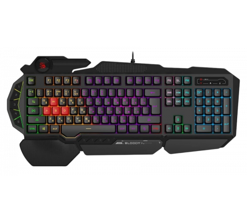 Клавиатура проводная игровая A4Tech B310N, мультимедийная, USB, LED, 1.8 м, черный