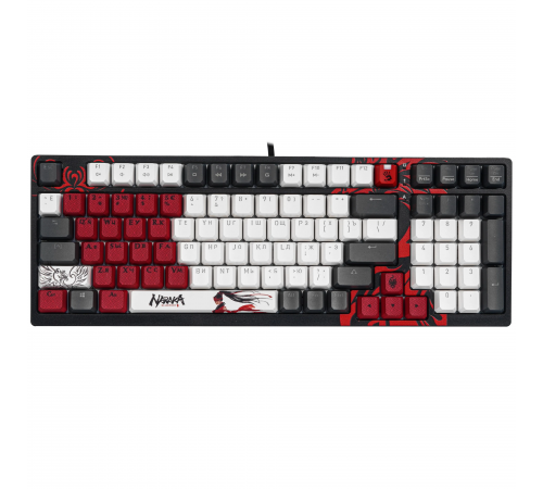 Клавиатура проводная игровая A4Tech S98 Naraka, механическая, USB, LED, черный/красный