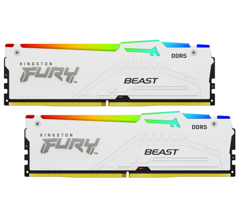 Модуль оперативной памяти Kingston 32GB FURY Beast White RGB XMP DDR5 5200Mhz PC-41600 CL40 DIMM (Kit of 2)