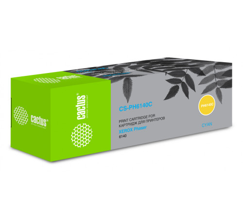 Картридж Cactus CS-PH6140C 106R01481 для Xerox Phaser 6140б голубой (2000 стр.)