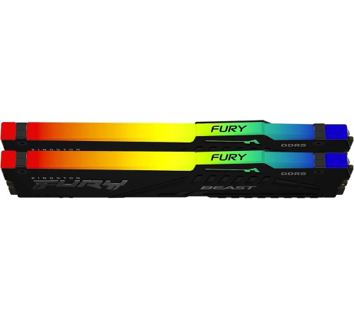 Модуль оперативной памяти Kingston 16GB FURY Beast Black RGB DDR5 5200Mhz DIMM kit 2*8,, CL40, 1.25V, 288-pin, RTL