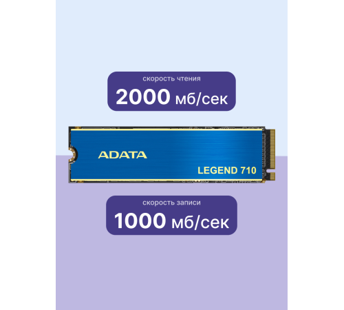 Твердотельный накопитель ADATA LEGEND 710, 256GB, M.2(22x80mm)